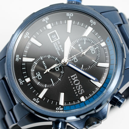 Hugo Boss Men's Watch Chronograph Globetrotter Blue PVD HB1513824
