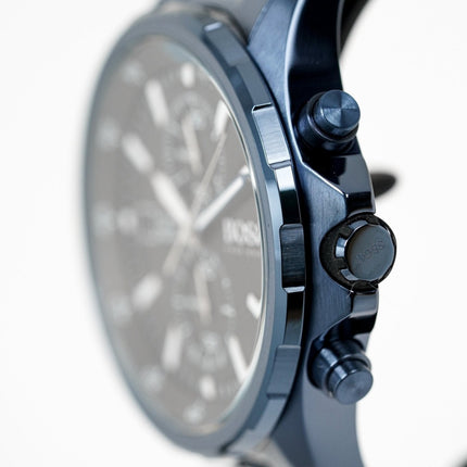 Hugo Boss Men's Watch Chronograph Globetrotter Blue PVD HB1513824