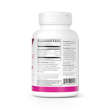 Humann SuperBerine Berberine — High-Absorption Formula with Olive Leaf for Metabolic Support