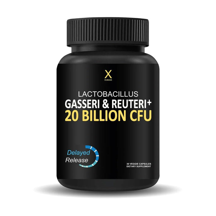 HUMANX Lactobacillus Gasseri & Reuteri+ 20B CFU Probiotic – Organic Prebiotics & Punicaligans – USA Made