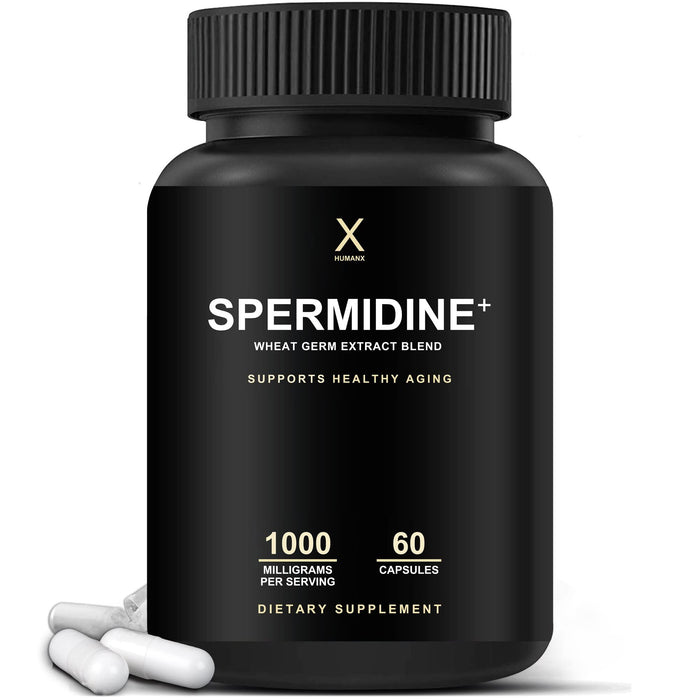 HUMANX Spermidine+ (USA Third Party Tested) – Spermidine-Rich Wheat Germ Extract + Zinc for Healthy Aging