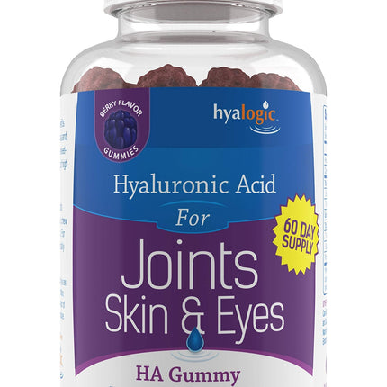 Hyalogic Hyaluronic Acid Gummies – Mixed Berry | Gluten-Free HA for Joints, Skin & Eyes