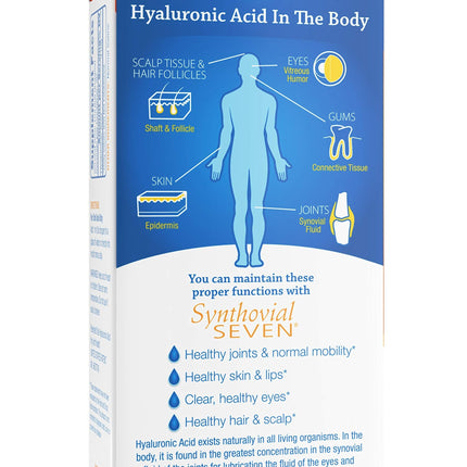Hyalogic Synthovial Seven Hyaluronic Acid Liquid – Vegan Joint Support – 1 oz