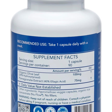 Olea25 Organic Olive Leaf Extract Capsules with Hydroxytyrosol – 90 Count | Antioxidants for Immune Support and Heart Health