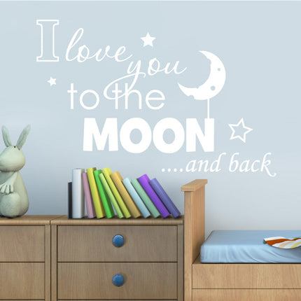 I Love You to the Moon and Back Wall Sticker – Cute Nursery Wall Decor