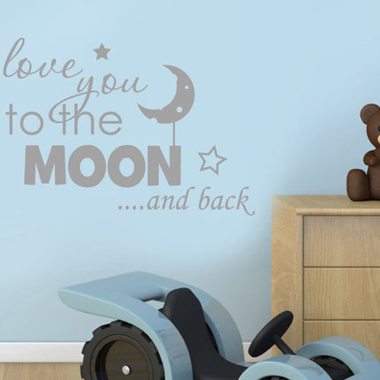 I Love You to the Moon and Back Wall Sticker – Cute Nursery Wall Decor