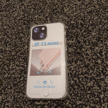 Soft TPU Clear Case With Card Slot - For iPhone 13 Mini
