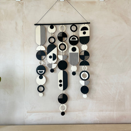 Handmade Modern Monochrome Wooden Wall Art - Home Decor Tapestry