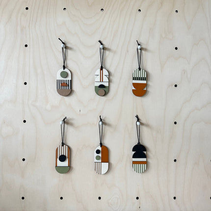 Original Small Geometric Wall Hanging - Mini Mid-Century Wall Art - Little Wooden Decoration - Contemporary Wall Decor