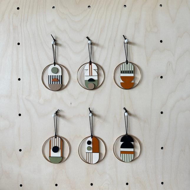 Original Small Geometric Wall Hanging - Mini Mid-Century Wall Art - Little Wooden Decoration - Contemporary Wall Decor