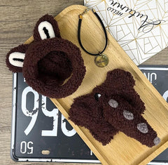 Doll Monster Suit Outfit – Teddy Fleece Style – For15-18cm doll– Brown or White – Doll Clothes No Figure