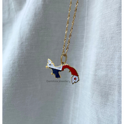 Panama Flag Map Necklace🇵🇦