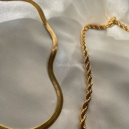 Gold/Silver Snake Herringbone Chain - Single