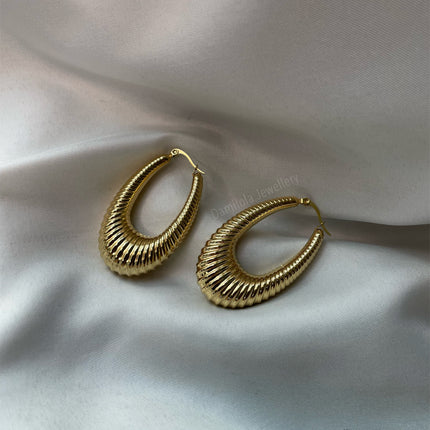 Gold Oval Hoop Earrings - ‘Mariama’