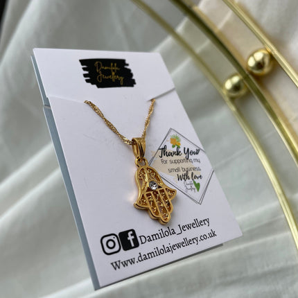 'Bad Energy Stay Far Away' - Hamsa Hand Necklace