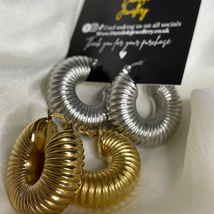 ‘Sade’ Ridge Hoops - Gold/Silver *LAST CHANCE*
