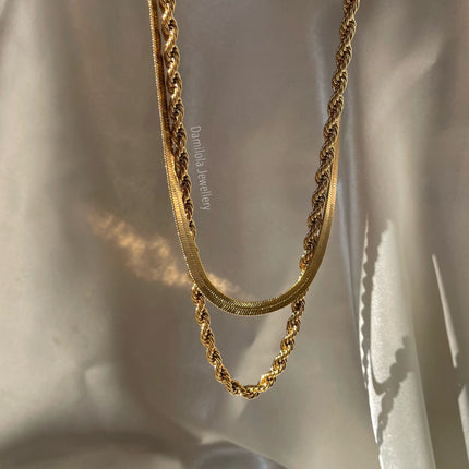 Gold/Silver Snake Herringbone Chain - Single