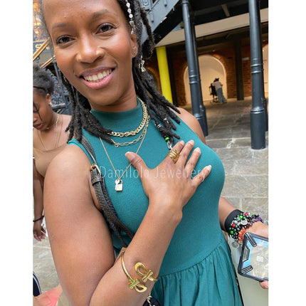 Double Twisted Ankh/Nefertiti Ring - Gold/Silver