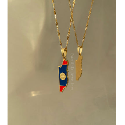 Belize Flag Necklace 🇧🇿 gold