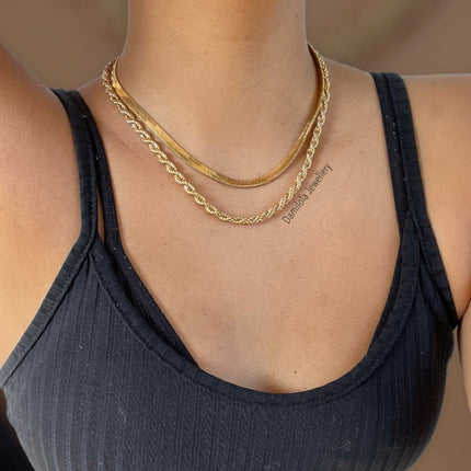Gold/Silver Snake Herringbone Chain - Single