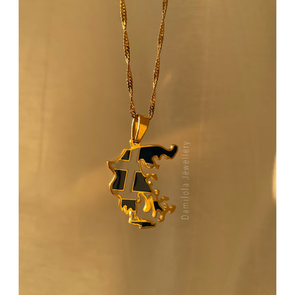 Greece Flag Necklace 🇬🇷 gold