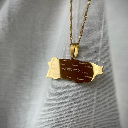 Puerto Rico Flag Necklace 🇵🇷 (3 Styles) gold - silver