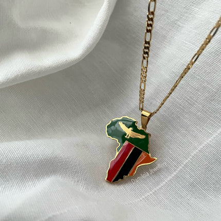 Zambia Flag Necklace 🇿🇲 gold