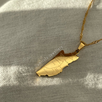 Belize Flag Necklace 🇧🇿 gold