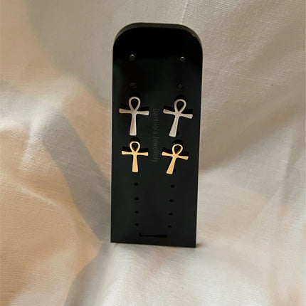 Ankh Studs - Gold/Silver