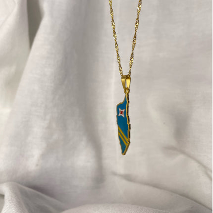 Aruba Flag Necklace 🇦🇼 gold