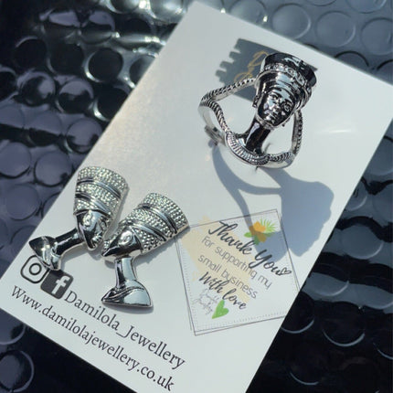 Queen Nefertiti 3pc Set - Gold/Silver