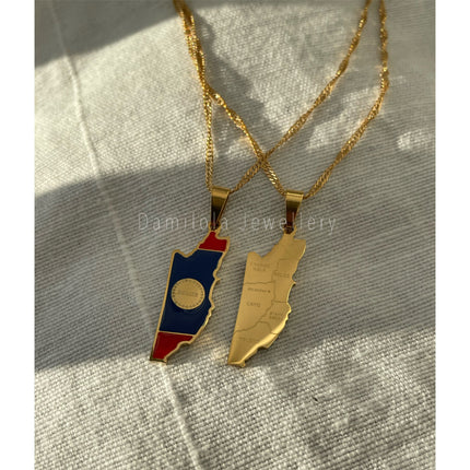 Belize Flag Necklace 🇧🇿 gold