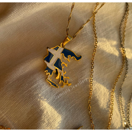 Greece Flag Necklace 🇬🇷 gold