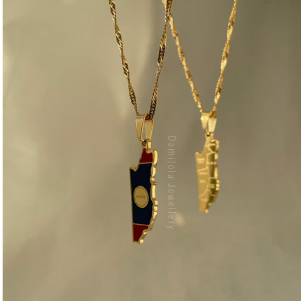 Belize Flag Necklace 🇧🇿 gold