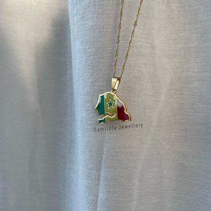 Senegal Flag Map Necklace 🇸🇳
