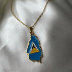 St Lucia Flag Colour / Gold / 45cm