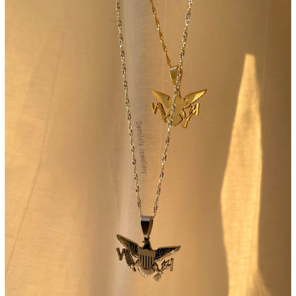US Virgin Islands Flag Necklace🇻🇮 (4 Styles) gold - silver