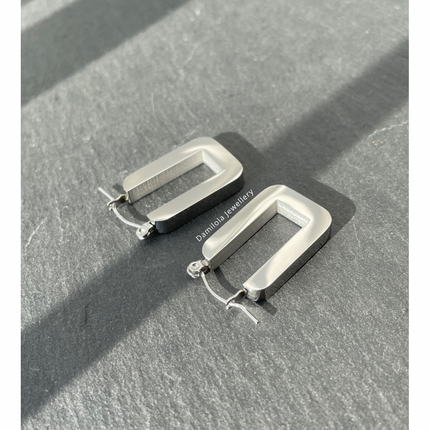 ‘Riri’ Rectangle Hoops - Silver/Gold