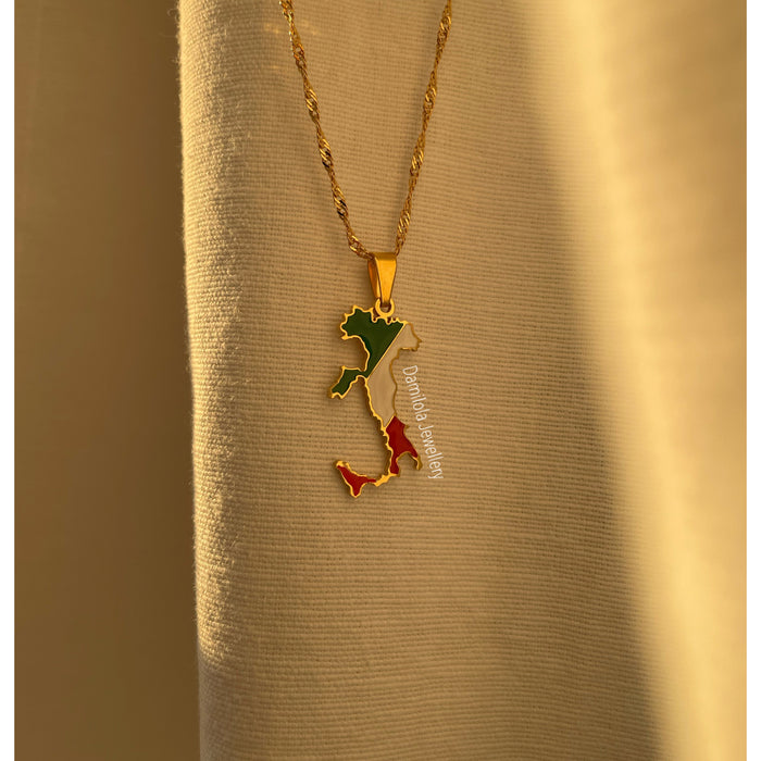 Italy Flag Necklace 🇮🇹 gold