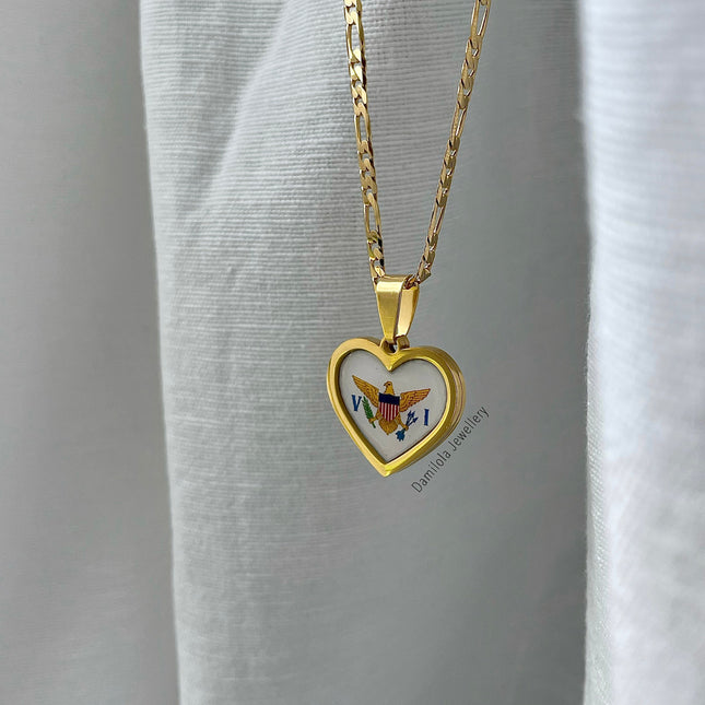 US Virgin Islands Flag Necklace🇻🇮 (4 Styles)