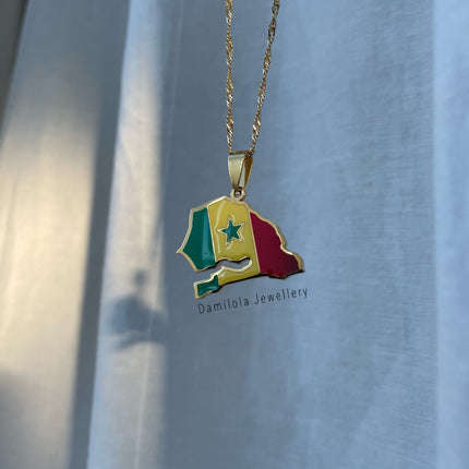 Senegal Flag Map Necklace 🇸🇳