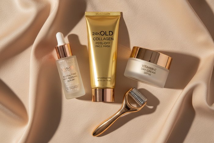 Anti-Ageing Skincare Set with SPF 50, Serum, Mask & Roller | Ammuri
