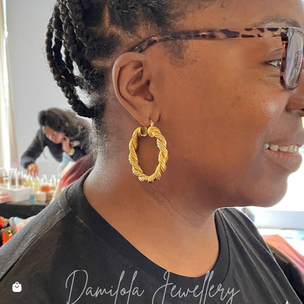 ‘Halle’ Gold/Silver Twisted Hoops - 3/5/6.5cm