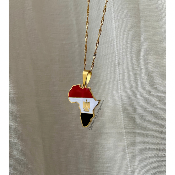 Egypt Flag Necklace 🇪🇬 - Gold/Silver