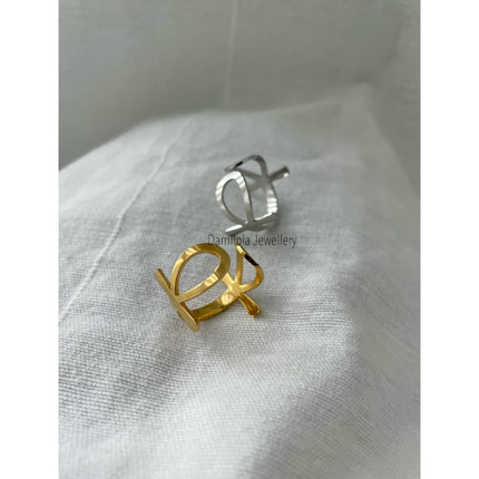 Wrap Ankh Ring - Gold/Silver