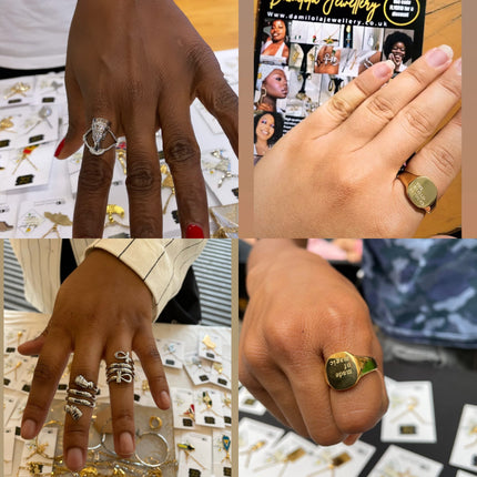 Double Twisted Ankh/Nefertiti Ring - Gold/Silver