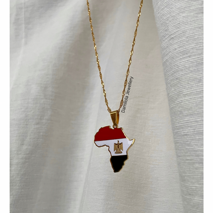 Egypt Flag Necklace 🇪🇬 - Gold/Silver