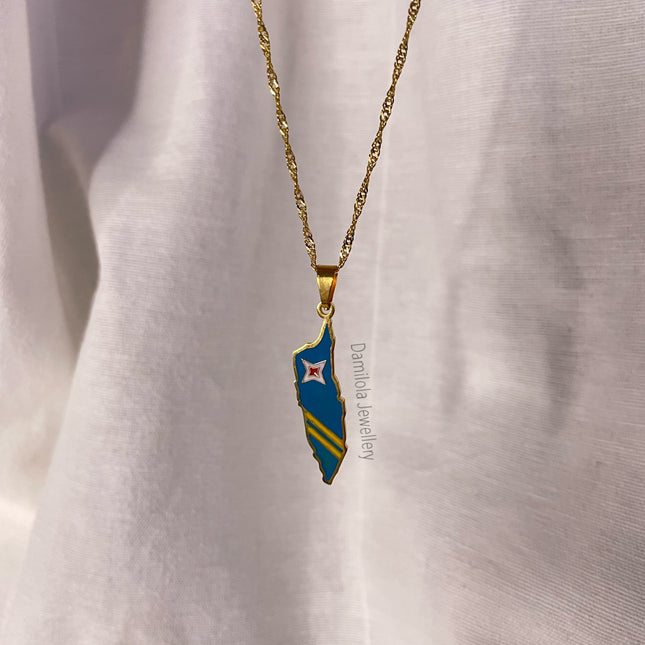 Aruba Flag Necklace 🇦🇼