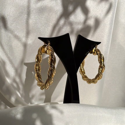‘Halle’ Gold/Silver Twisted Hoops - 3/5/6.5cm