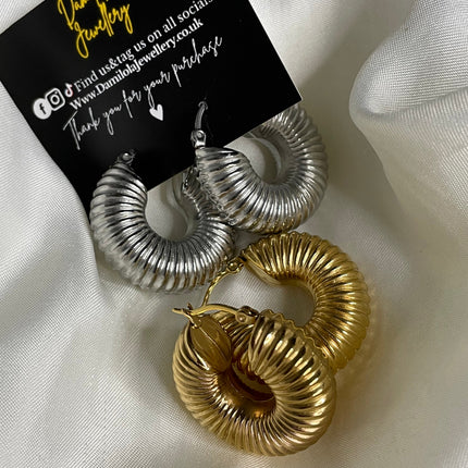 ‘Sade’ Ridge Hoops - Gold/Silver *LAST CHANCE*